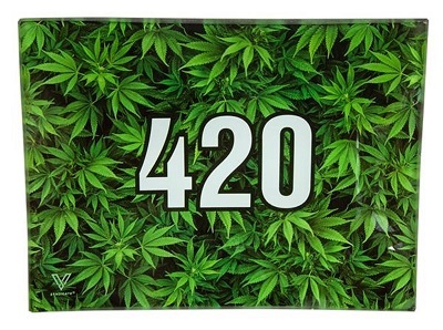 Rolling Tray aus Glas, SMALL "420 grün"